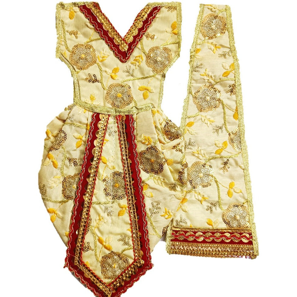Radha Krishna Dress with Exquisite Floral and Gems Work